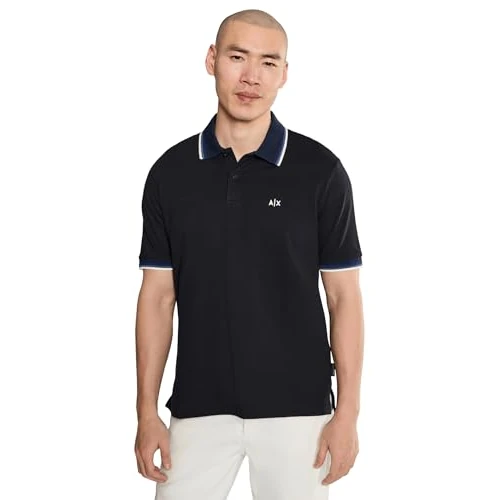 Zeitlich begrenztes Angebot: Armani Exchange Men's 3D Embroidered Logo Multicolor Collar Polo Shirt,Blue,XL von 44.87 € auf 44.87 € (0.00% Rabatt)