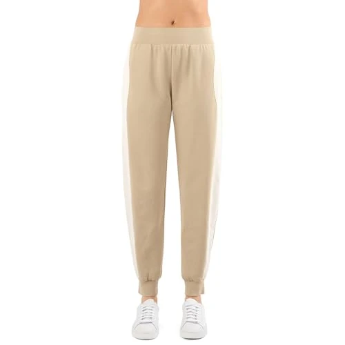 Offerta a tempo: Armani Exchange Leg Cuff, Side Stripes, Embroidered Logo Pantaloni di Tuta, Sabbia/ISO, M Donna - 44% da 106.91 € a 59.55 €