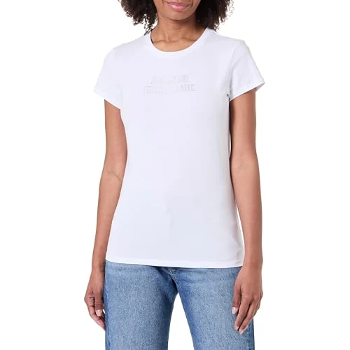 Oferta limitada: Armani Exchange Rhine Stone Logo On Tone Simple Camiseta, Color Blanco, M Mujeres de 37.86 € a 37.86 € (ahorro 0.00%)