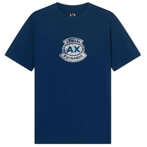 Zeitlich begrenztes Angebot: Armani Exchange Men's Printed Vintage Front Logo T-Shirt,Blue,XXL von 26.54 € auf 26.54 € (0.00% Rabatt)