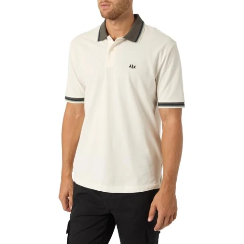 Oferta limitada: Armani Exchange Polo para Hombre con Logotipo Bordado en 3D, Multicolor, Blanco, M de 61.99 € a 61.99 € (ahorro 0.00%)