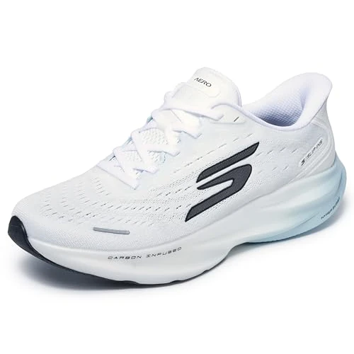 Skechers Aero Spark Herren-Sneaker, freihändig, Weiß/Hellblau, Größe 45