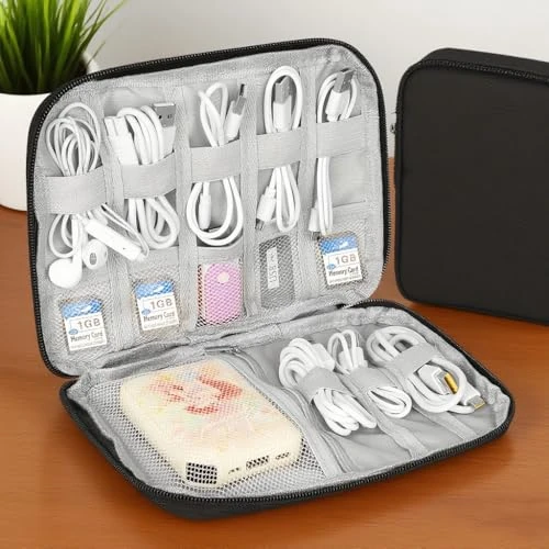 Oferta limitada: Bolsa organizadora delgada para electrónica, almacenamiento con múltiples compartimentos para cargadores, cables y accesorios tecnológicos, fácil de transportar de 7.91 € a 7.91 € (ahorro 0.00%)
