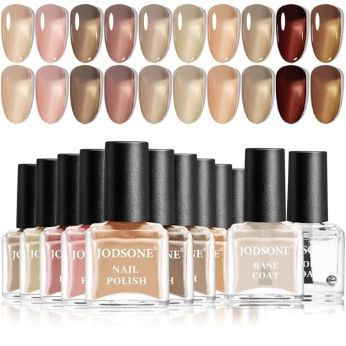 Offerta a tempo: JODSONE Set Smalto Jelly, 10 Colori con Base e Top Coat, Asciugatura Rapida, Alta Lucentezza, Trasparente in Ambra, Grigio, Rosso, Nudo, Regalo per le Feste - 20% da 9.99 € a 7.99 €