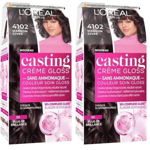 Offerta a tempo: L'Oréal Paris Casting Cream Gloss 4102 Marrone Givré Collection Cool Brunette (Confezione da 2) - 0.00% da 16.20 € a 16.20 €