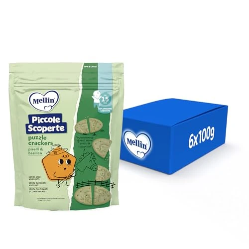Offerta a tempo: Mellin Puzzle Crackers Piselli e Basilico, Senza Sale Aggiunto, 6x105g - 30% da 14.46 € a 10.19 €