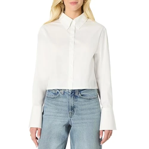 Oferta limitada: Amazon Essentials Camisa de Vestir de Popelina Elástica de Algodón, Corte Extragrande y con Botones Mujer, Blanco Brillante, M de 18.60 € a 18.60 € (ahorro 0.00%)