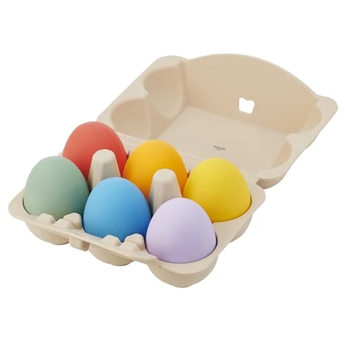 tickit- Huevos sensoriales de Silicona (arcoíris) - PK6, Color Colorido. (54595)