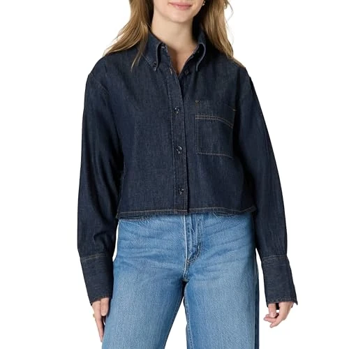 Oferta limitada: Amazon Essentials Camisa Vaquera con Botones Extragrande Mujer, Lavado Enjuagado, XL de 18.05 € a 18.05 € (ahorro 0.00%)