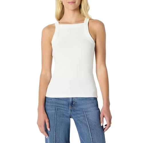 Offerta a tempo: Amazon Essentials Canotta a Coste Elasticizzata con Collo Alto ed Elasticità Uniforme, Vestibilità AderenteDonna, Bianco, XXL - 0.00% da 10.50 € a 10.50 €
