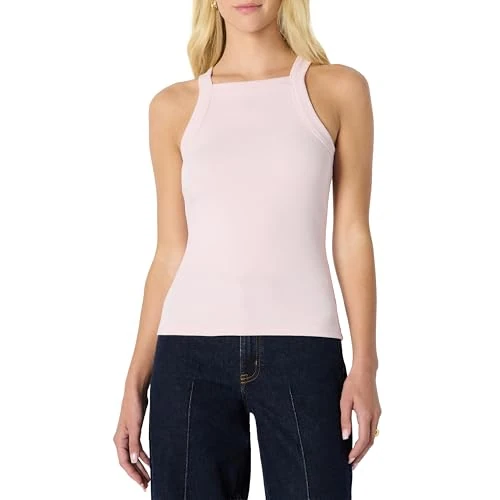 Amazon Essentials (La elección de Demi) Top con Cuello Alto, Acanalado y Elástico de Corte Ajustado Mujer, Lila Pastel, XL