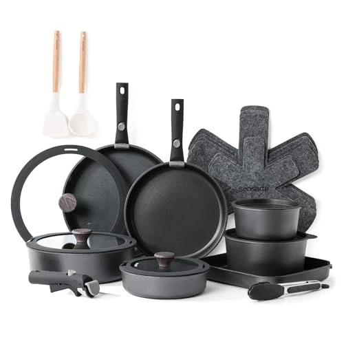 Offre limitée : SENSARTE Batterie de Cuisine 24 Pièces Tous Feux Compatible Induction de 133.00 € à 133.00 € (0.0% de remise)