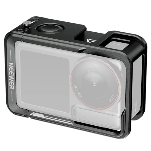 Limited-time offer: NEEWER Action Camera Cage for Osmo Action 5 Pro / 4/3, Protective Metal Video Rig with Cold Shoe, 1/4" Thread, Shutter Button Compatible with DJI Mic Magnetic Adapter Mount Accessories, AC014 Black from $49.00 to $16.19 (save 67%)