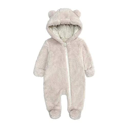 KIDDLETOWN Tuta invernale in pile con cappuccio per bambini, Ragazzi Ragazze Tuta Da Neve, Di Spessore Tuta Abbigliamento Pagliaccetto Set, Inverno Caldo Outwear per Ragazze Ragazzi 0-12M