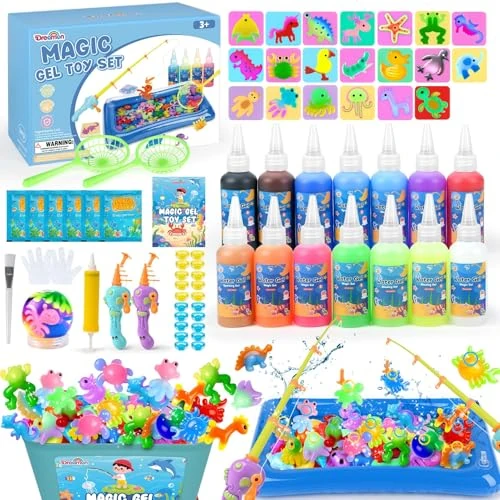 Limited-time offer: Dreamon Magic Aqua Fairy Water Gel Fishing Kit, 71PCS Magic DIY Squishy Maker Set with Fishing Rod, 14 Colors & 20 Molds, Creative Arts & Crafts Toys, Birthday Gifts for Boys Girls Ages 3–6 from 29.89 GBP to 23.91 GBP (save 20%)