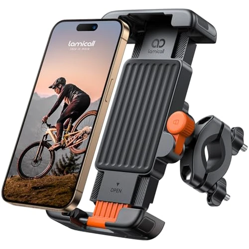 Offre limitée : Lamicall Support Téléphone Vélo - [1S Verrouillage/Déverrouillage] 360°Rotation, Support Téléphone Moto avec Protection en Silicone pour iPhone 17/16/15 Pro Max, Galaxy S25 S24 Ultra, 6-7" Smartphone de 16.14 € à 16.99 € (-5.27% de remise)