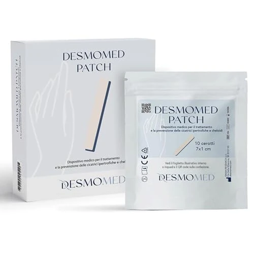 Offerta a tempo: Desmomed - Patch Cerotto Rettangolare 10 pezzi | Riduce e Previene le Cicatrici da Tagli, Ferite, Cicatrici Post-Operatorie | Ritagliabile per Cicatrici Ipertrofiche e Cheloidi | 7x1 cm - 0.00% da 39.00 € a 39.00 €