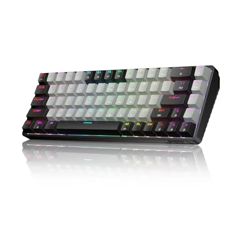 Oferta limitada: Dierya DK68 Teclado Mecánico Gaming Inalámbrico,60% Layout Compacto 68 Teclas con Triple Modo-Bluetooth/2.4G/Type-C,Red Switch Gamer Mechanical RGB Keyboard para PC/Win/Mac,QWERTY,Nigra Griza-A de 49.99 EUR a 37.99 EUR (ahorro 24%)
