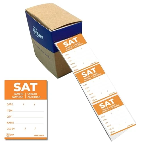 Oferta limitada: Avery España DLDSATREV-500 Etiquetas de papel para trazabilidad alimentaria diaria, Sábado, 40x56 mm, Adhesivo Removible, Rollo de 500 Etiquetas de 10.68 € a 10.68 € (ahorro 0.00%)