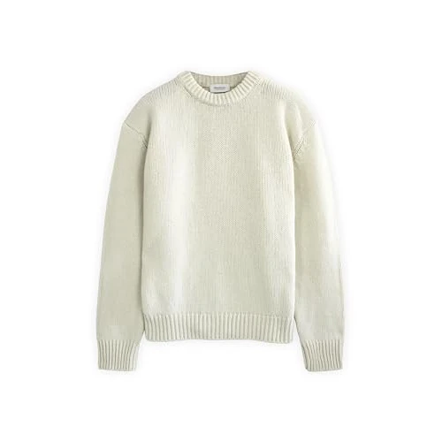 Offerta a tempo: Diana Studio - Girocollo Boxy Oversize in 100% Lana Shetland, Uomo, Maniche Lunghe, Bianco, Taglia S - 40% da 89.00 € a 53.50 €