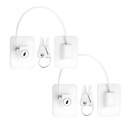 Offerta a tempo: 2 Pezzi Lucchetto Frigorifero Bambini, Chiudi Cassetti Bambini Con 4 Chiavi, Robusto Lucchetto per Frigorifero Armadi Porte Finestre Guardaroba - 27% da 10.99 € a 7.99 €
