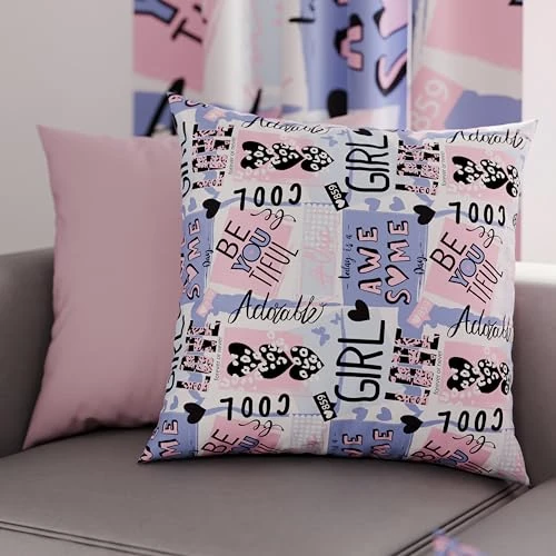 PETTI Artigiani Italiani - Pair of Pillow Cases 80 x 80 cm in Microfibre, Cushions for Bedroom Furniture, Sofa, Living Room, Set of 2 Cushion Covers, Girl Cool Pillowcase, 100% Made in Italy