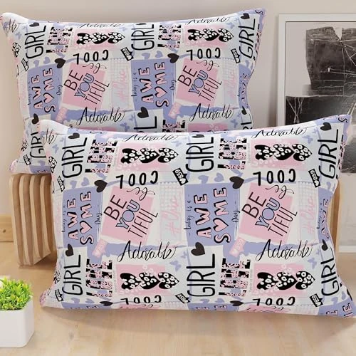 Offre limitée : PETTI Artigiani Italiani - 2 Taies d’Oreiller 50x30 cm en Microfibre, Coussins Décoratifs Chambre, Salon, Lot de 2 Housses de Coussin, Taie Girl Cool, 100% Made in Italy de 13.84 EUR à 13.29 EUR (remise 4%)