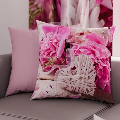 PETTI Artigiani Italiani - 1 paar kussenslopen 65 x 65 cm van microvezel, decoratief kussen voor slaapkamer, bank, woonkamer, set van 2 kussenslopen, kussenovertrek Spring 100% Made in Italy