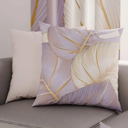 PETTI Artigiani Italiani - 1 paar kussenslopen 35 x 35 cm van microvezel, decoratief kussen voor slaapkamer, bank, woonkamer, set van 2 kussenslopen, kussensloop tropisch paars O, 100% Made in Italy