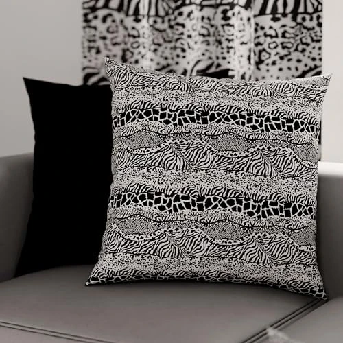 PETTI Artigiani Italiani - 2 Taies d’Oreiller 80x80 cm en Microfibre, Coussins Décoratifs Chambre, Salon, Lot de 2 Housses de Coussin, Taie Animalier 05, 100% Made in Italy