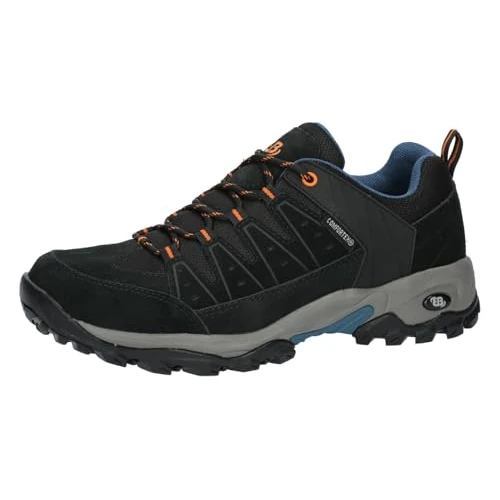Tijdelijke aanbieding: Brütting Unisex Mount Pinos Low trekkingsschoenen, zwart/blauw/oranje, 45 EU van 96.94 € naar 50.65 € (47.75% korting)