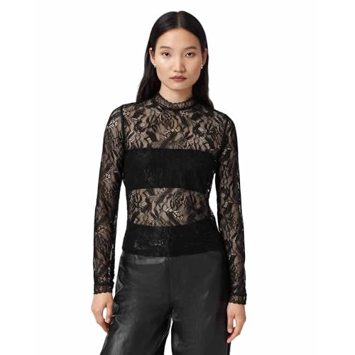 Offerta a tempo: AllSaints Top in Pizzo Aria Donna, Nero 1, 46 - 35% da 99.00 € a 63.99 €