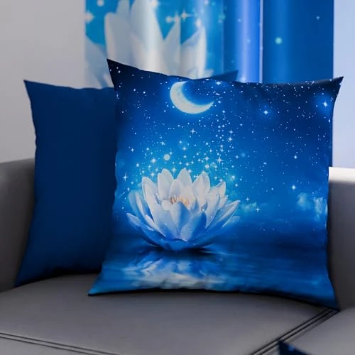 PETTI Artigiani Italiani - Pair of Pillow Cases 80 x 80 cm in Microfibre, Pillows for Bedroom Furniture, Sofa, Living Room, Set of 2 Cushion Covers, Starry Night Pillow, 100% Made in Italy
