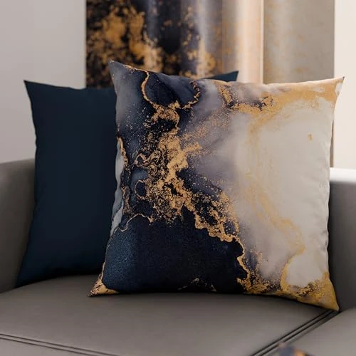 PETTI Artigiani Italiani - 2 Taies d’Oreiller 80x80 cm en Microfibre, Coussins Décoratifs Chambre, Salon, Lot de 2 Housses de Coussin, Taie Marbre 08, 100% Made in Italy