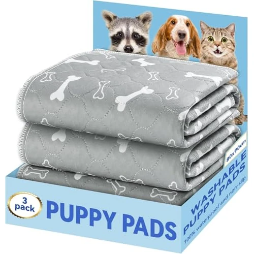 Offerta a tempo: Baodan Traverse Cani, 3 pezzi Traversine Lavabili per Cani 80x90 cm, Riutilizzabili Assorbenti Rapidi Tappetini Cane Puppy Pads per Cane, Gatti, Porcellini d'India - 35% da 34.99 € a 22.89 €