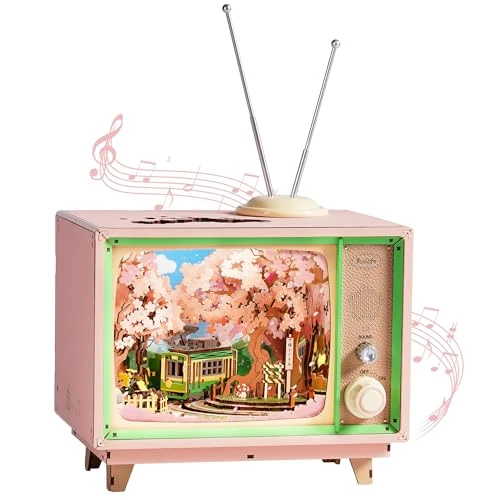 Offre limitee: Rolife Puzzle 3D Anime Sakura Tram Décor TV, Maquette Bois 283 pièces – Maquette en Bois à Construire avec Tram Mobile & LED, Scène Fleur de Cerisier, Cadeau pour Construction & Maison de 62.95 EUR a 50.36 EUR (economie 20%)