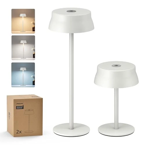 Offerta a tempo: Philips Lampada da tavolo senza fili, scrivania a LED portatile per esterno, alimentata a batteria ricaricabile, 2 altezze regolabili, controllo tattile e 3 colori con regolazione continua - 0.00% da 26.62 € a 26.62 €