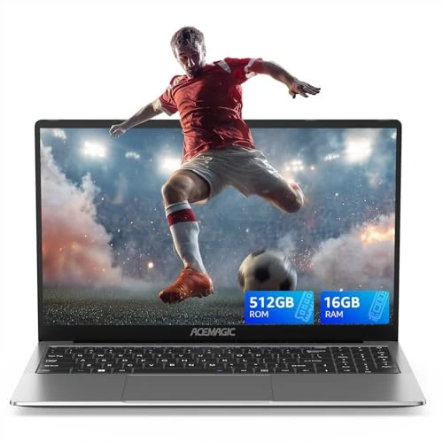 ACEMAGIC Ordenador portátil de 15,6 pulgadas, procesador N-95 de hasta 3,4 GHz (Beat N5095), 16 GB DDR4 512 GB SSD, metal, soporte WiFi, BT5.0