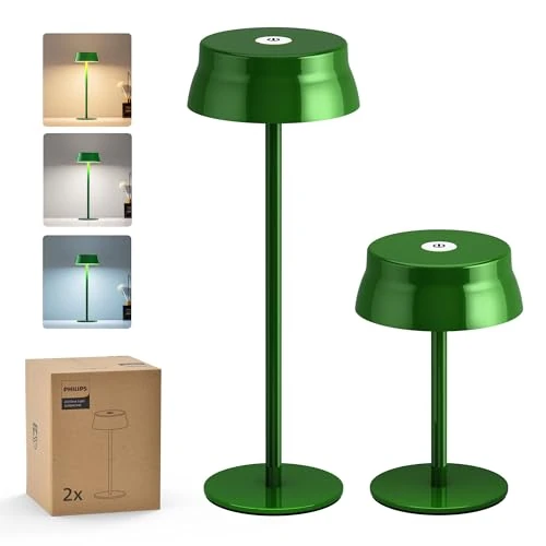 Offerta a tempo: PHILIPS Lampada da tavolo senza fili, scrivania a LED portatile per esterno, alimentata a batteria ricaricabile, 2 altezze regolabili, controllo tattile e 3 colori con regolazione continua - 0.00% da 26.62 € a 26.62 €