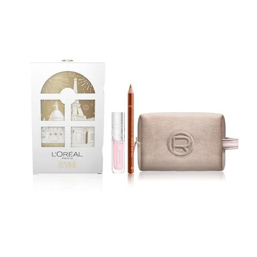 Offerta a tempo: L'Oréal Paris Natale Pochette Regalo MakeUp con Lucidalabbra Plump Ambition e Matita Labbra Color Riche, Per i Look Festivi, Con Elegante Pochette Champagne in Velluto, 101 Crystal Clear, 236 Organza - 31% da 22.44 € a 15.49 €