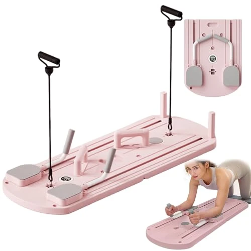 Pilates Board Upgraded Pilates Reformer Machine, Pilates Board Pilates Reformer Set Ab Roller Trainingsapparaat Full Body Workout Equipment voor Homegym