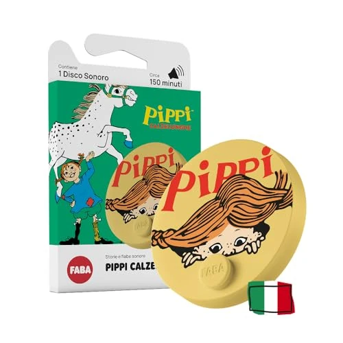 Offerta a tempo: FABA Disco Sonoro - Pippi Calzelunghe – Storie e fiabe sonore per bambini e bambine 5-10 anni - Ascoltabile con il Raccontastorie e FABA+, gioco educativo versione italiana - 19% da 12.90 € a 10.39 €