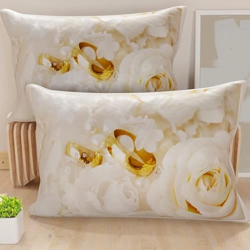 PETTI Artigiani Italiani - Para poszewek na poduszki 70 x 40 cm z mikrofibry, poduszka do sypialni, na sofę, do salonu, zestaw 2 poszewek na poduszki, poszewka na poduszkę ślubną, 100% wyprodukowano