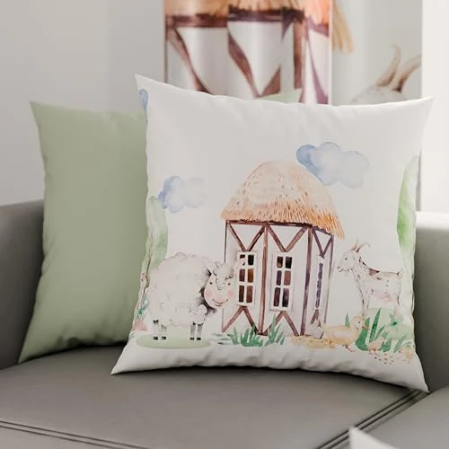 Offerta a tempo: PETTI Artigiani Italiani - Coppia di Federe Cuscino 30x30 cm in Microfibra, Cuscini Arredo Camera da Letto, Divano, Salotto, Set 2 Fodere Copricuscino, Federa Fattoria Verde, 100% Made in Italy - 60% da 13.90 € a 5.54 €