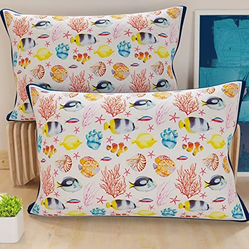 Offre limitée : PETTI Artigiani Italiani - Lot de 2 Taies d'Oreillers 70x40 cm 100% Microfibre Hypoallergénique, Housse Oreiller Rectangulaire Blanc Marine 05, Paquet de 2, Fabriqué en Italie de 14.90 € à 14.07 € (6% de remise)