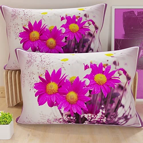 Offre limitée : PETTI Artigiani Italiani - Lot de 2 Taies d'Oreillers 70x40 cm 100% Microfibre Hypoallergénique, Housse Oreiller Rectangulaire Floral Violet, Paquet de 2, Fabriqué en Italie de 14.90 € à 14.90 € (0.00% de remise)