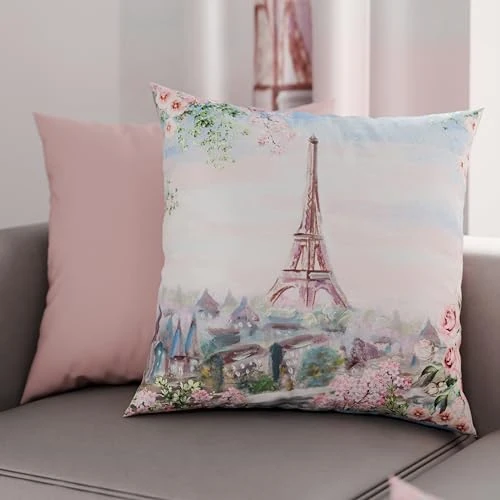 PETTI Artigiani Italiani - 1 paar kussenslopen 30 x 30 cm van microvezel, decoratief kussen voor slaapkamer, bank, woonkamer, set van 2 kussenslopen, City Roze, 100% Made in Italy