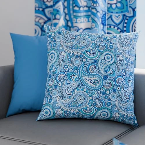 Offre limitée : PETTI Artigiani Italiani - Lot de 2 Taies d'Oreillers 35x35 cm 100% Microfibre Hypoallergénique, Housse Oreiller Rectangulaire Paisley Bleu, Paquet de 2, Fabriqué en Italie de 13.90 € à 7.04 € (49% de remise)