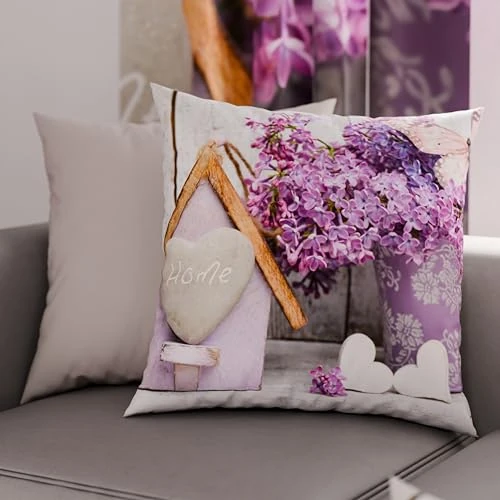 Offerta a tempo: PETTI Artigiani Italiani - Coppia di Federe Cuscino 30x30 cm in Microfibra, Cuscini Arredo Camera da Letto, Divano, Salotto, Set 2 Fodere Copricuscino, Federa Shabby Viola, 100% Made in Italy - 60% da 13.90 € a 5.52 €