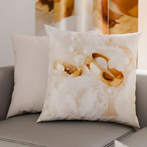 PETTI Artigiani Italiani - Coppia di Federe Cuscino 35x35 cm in Microfibra, Cuscini Arredo Camera da Letto, Divano, Salotto, Set 2 Fodere Copricuscino, Federa Wedding, 100% Made in Italy